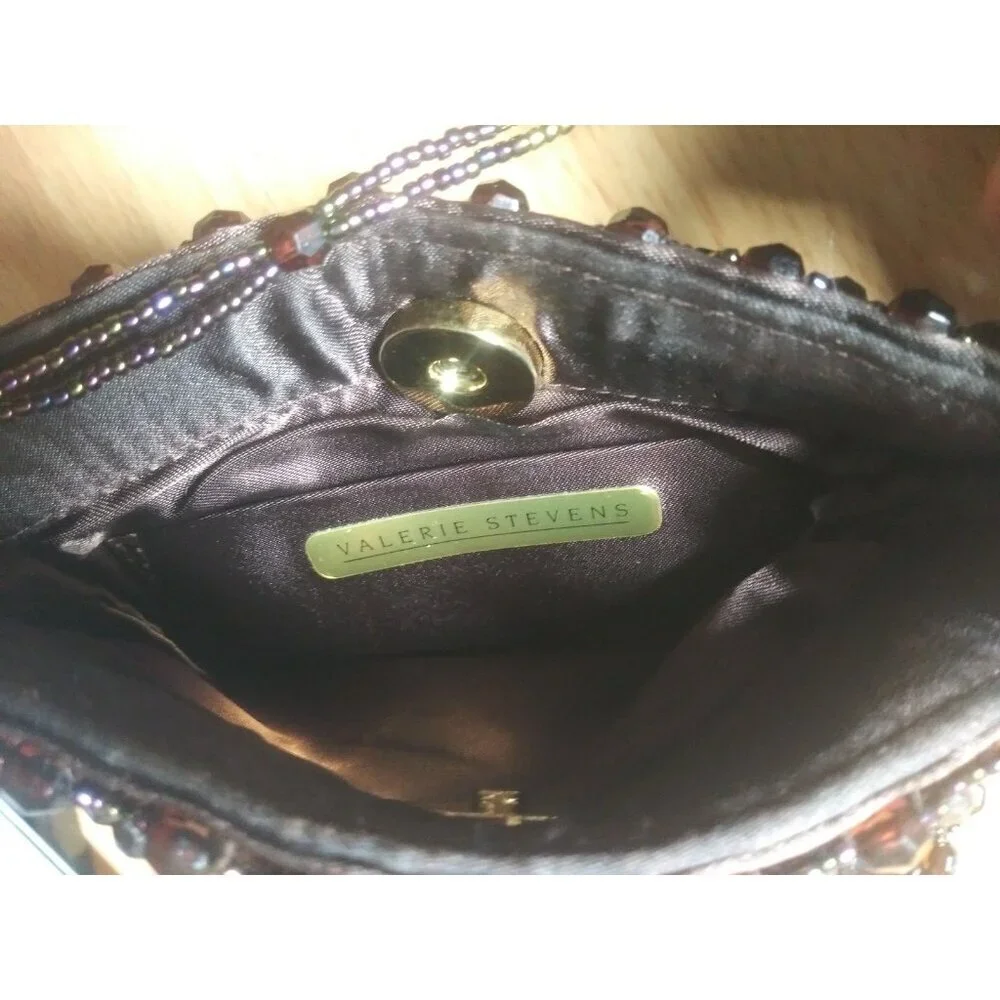 Valerie Stevens Beaded Purse Brown evening bag Crossbody bag Formal prom